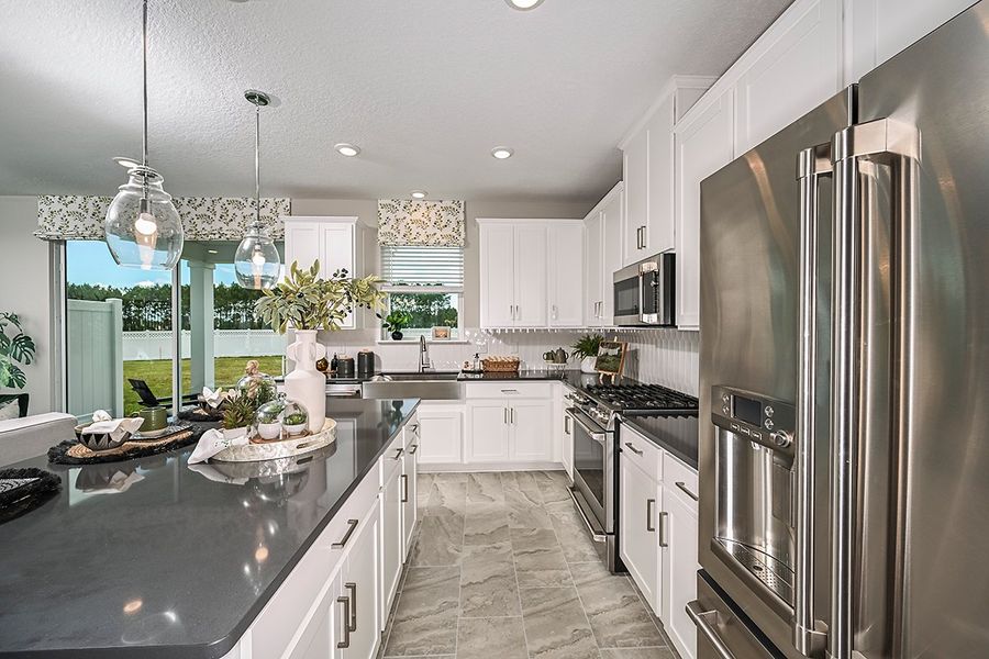 Furnished interior view inside a new home in Cherry Elm at SilverLeaf, St. Augustine (Image 8). Furnished interior view inside a new home in Cherry Elm at SilverLeaf, St. Augustine (Image 8).