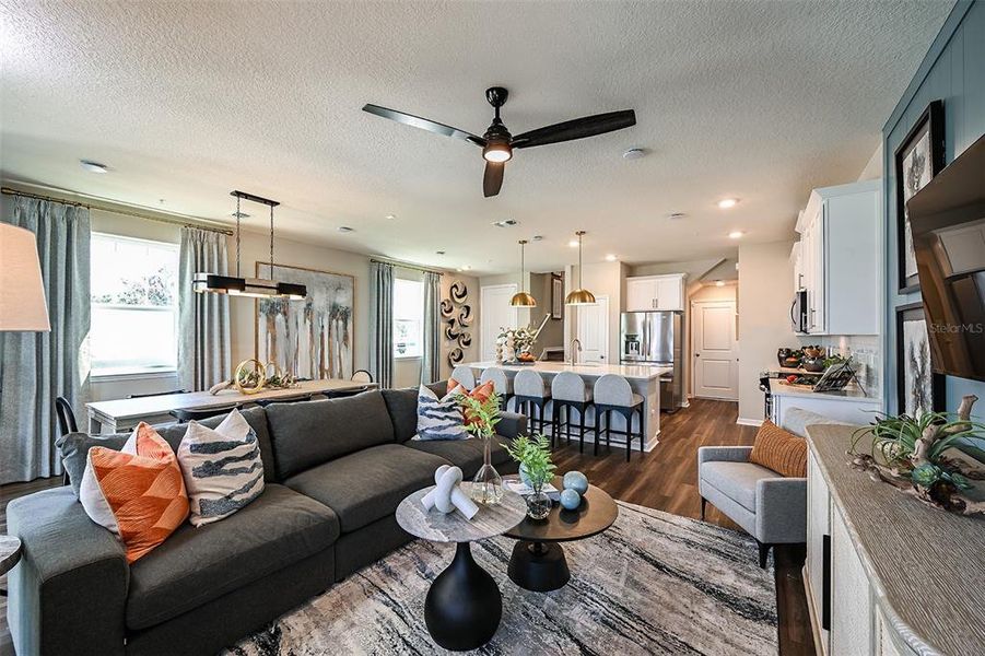 Furnished interior view inside a new home in Towns at Riverwalk: Lake Monroe TH, Sanford (Image 7). Furnished interior view inside a new home in Towns at Riverwalk: Lake Monroe TH, Sanford (Image 7).