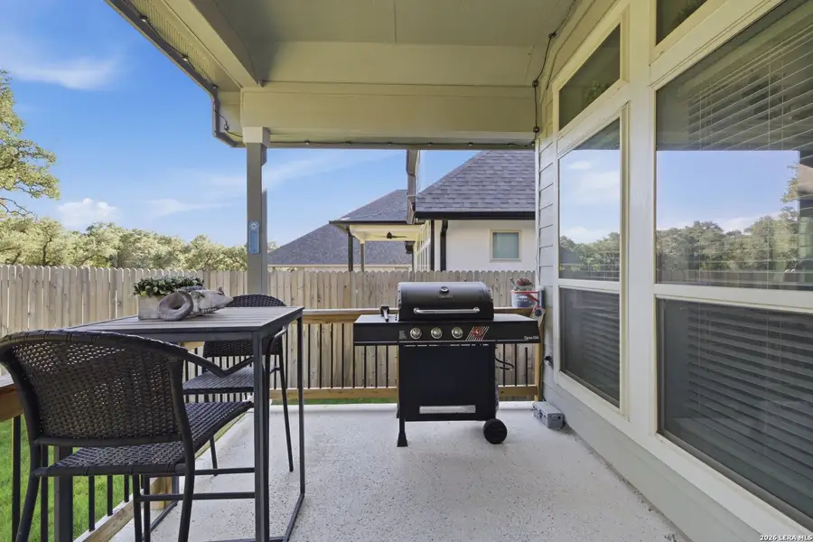 Exterior details and patio area of a home in Ventana, Bulverde (Image 3).