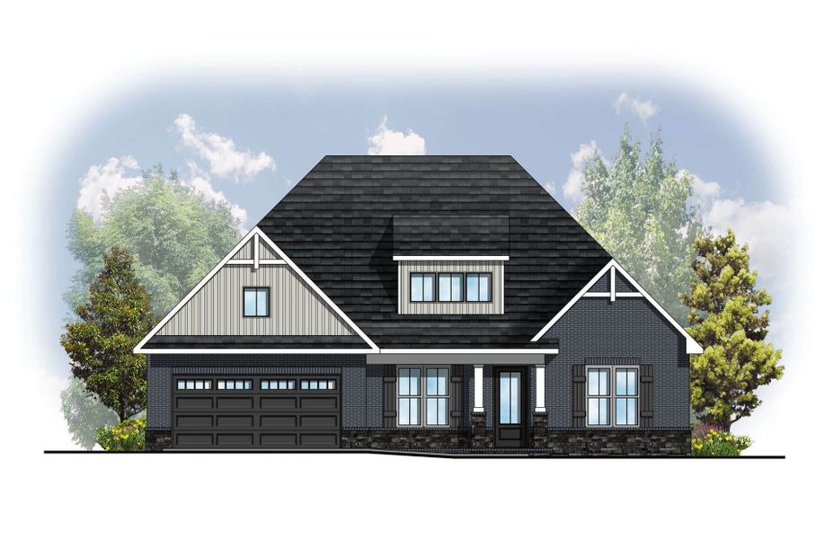 Representative rendering of the exterior for the Piedmont II by Cook Bros. Homes (Image 6).