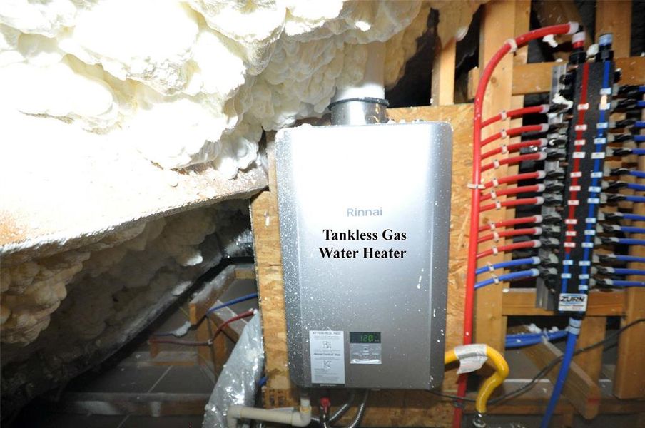 Tankless Gas water heater is efficient and allows for extended shower relaxation.