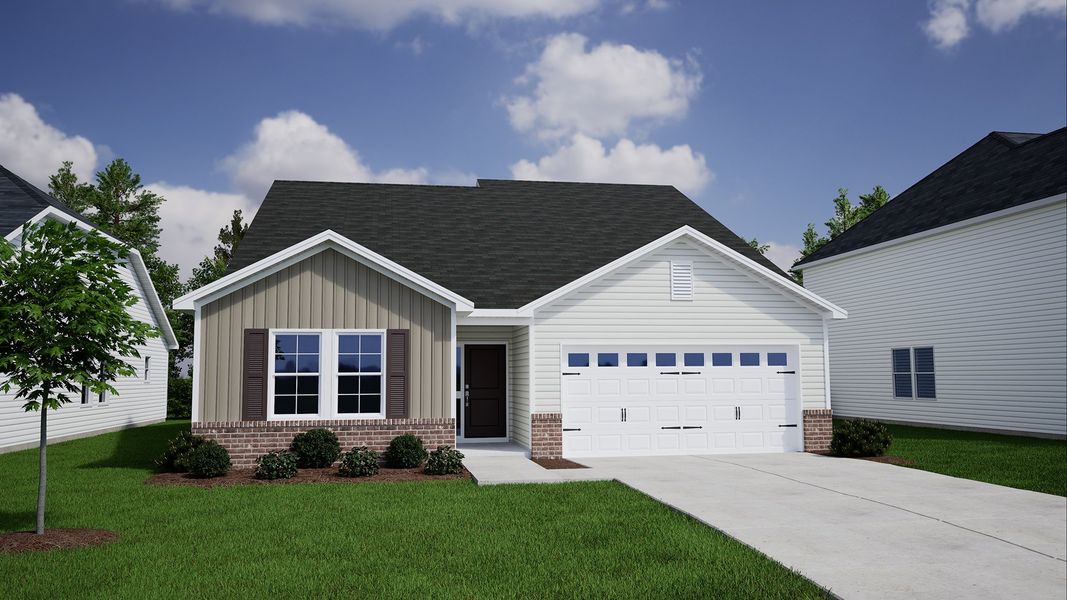 Representative exterior photo of a completed home built from the Gwinnett - Genesis Value Collection by Mungo Homes in Killians Crossing, Blythewood, SC (Image 11).