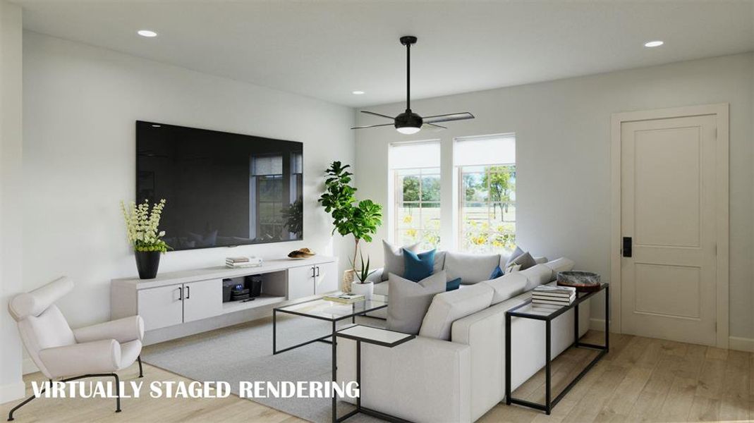 Our Laurent plan offers a family room that anyone would be proud to call home! VIRTUALLY STAGED RENDERING Our Laurent plan offers a family room that anyone would be proud to call home! VIRTUALLY STAGED RENDERING