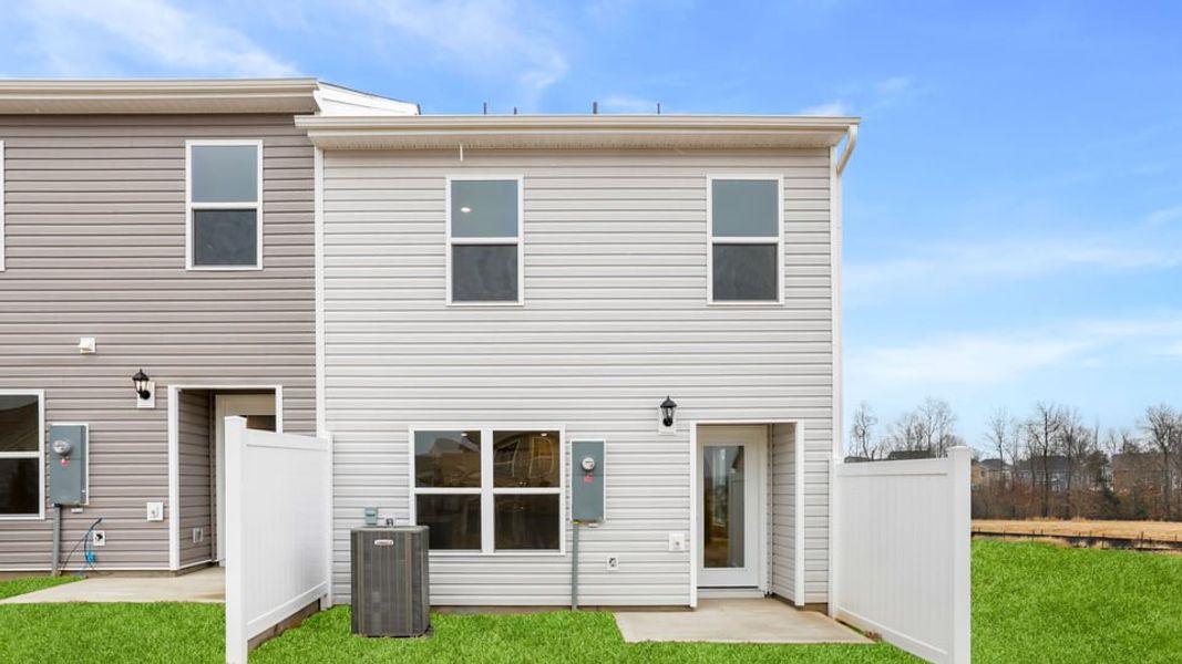 Exterior details and patio area of a home in Covington Village, Greer (Image 19).