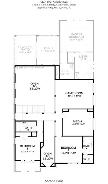 2D floor plan layout of this home in Fields Select - 50's, Frisco, TX (Image 3).