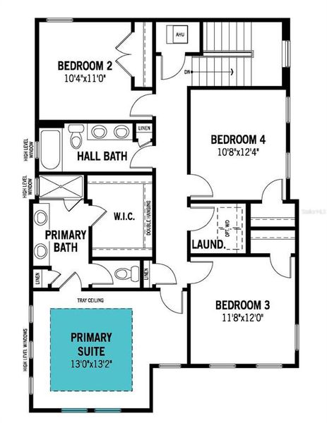 2D floor plan layout of this home in Celebration - Island Village, Celebration, FL (Image 4).