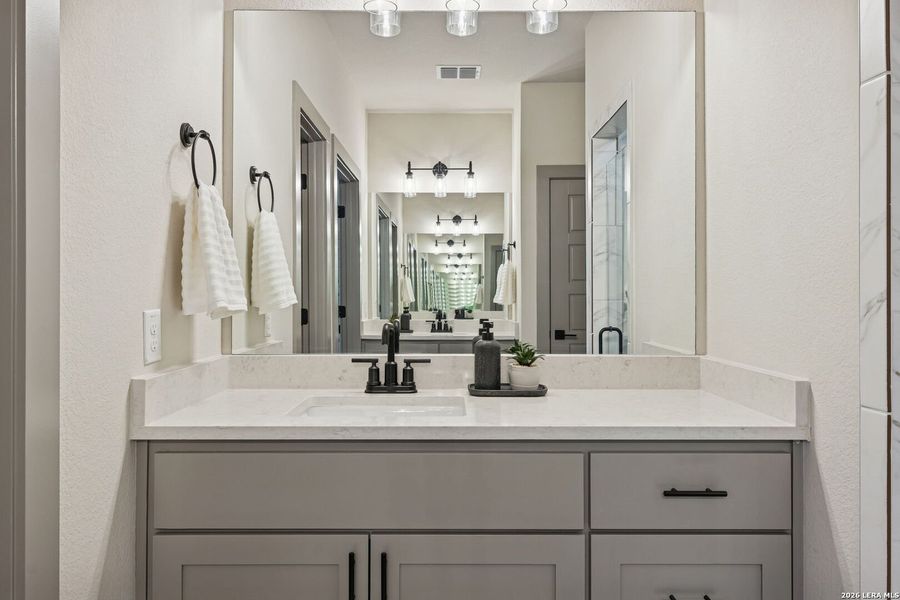 Furnished interior view inside a new home in , Fischer (Image 7).