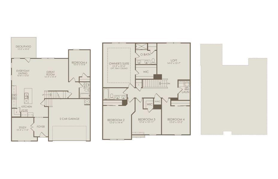 2D floor plan layout of this home in Hamlet at Carothers Crossing, La Vergne, TN (Image 2). 2D floor plan layout of this home in Hamlet at Carothers Crossing, La Vergne, TN (Image 2).