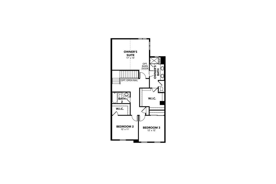 2D floor plan layout for the Superior 4 by Brightland Homes in Westerly - Townhomes, Erie, CO (Image 5).