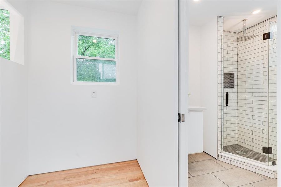 Full bath off 2nd bedroom upstairs.