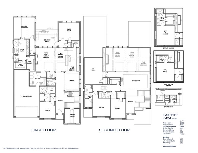 2D floor plan layout for the Lakeside - SH 5434 by Shaddock Homes in Custer Ridge Estates, Allen, TX (Image 3). 2D floor plan layout for the Lakeside - SH 5434 by Shaddock Homes in Custer Ridge Estates, Allen, TX (Image 3).