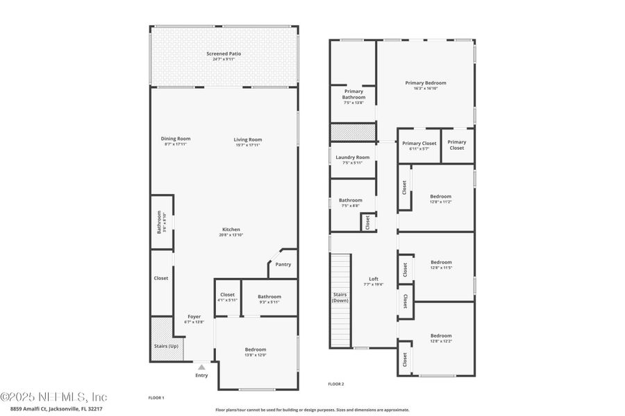 2D floor plan layout of this home in , Jacksonville, FL (Image 5). 2D floor plan layout of this home in , Jacksonville, FL (Image 5).