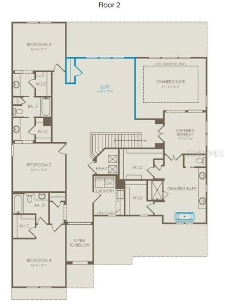 2D floor plan layout of this home in The Estates at Nona Sound, Orlando, FL (Image 5). 2D floor plan layout of this home in The Estates at Nona Sound, Orlando, FL (Image 5).