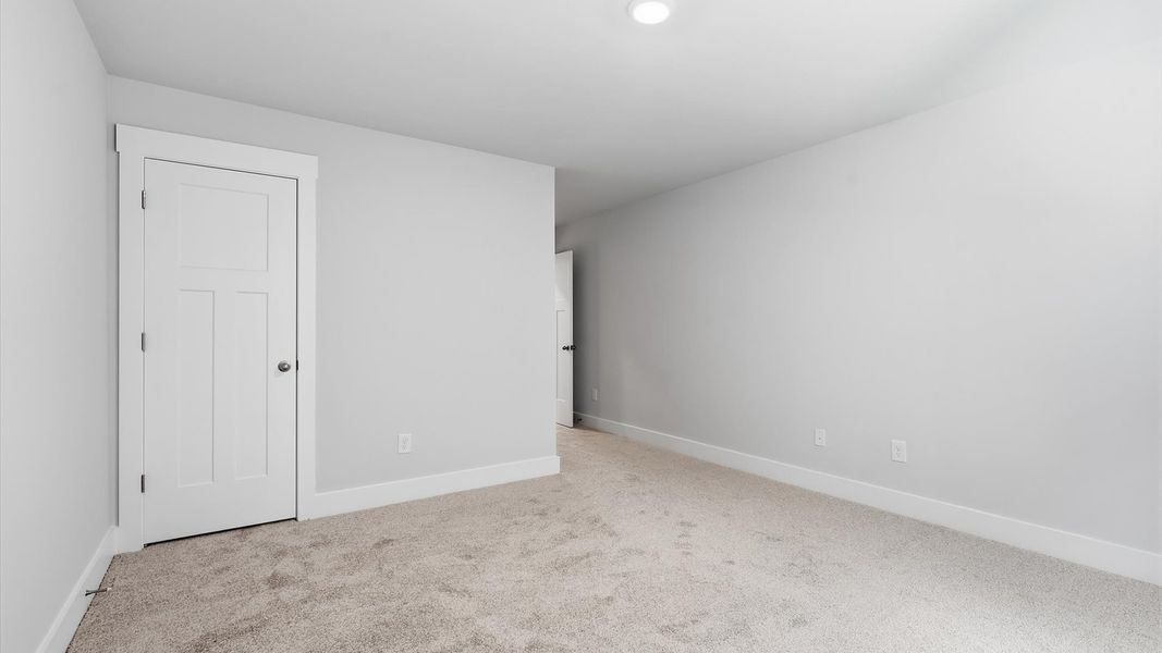 Vibrant and inviting secondary bedroom featuring a walk-in closet and refined finishes