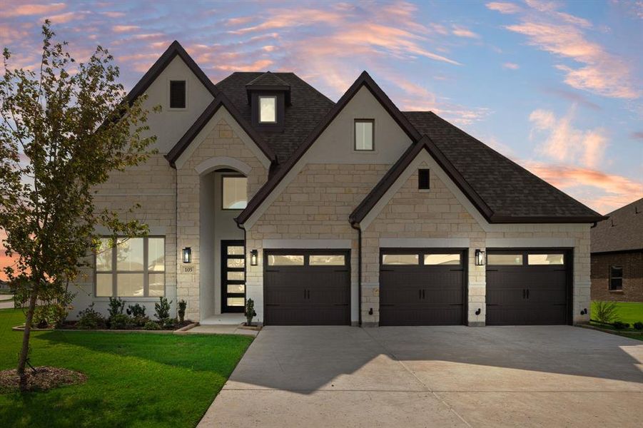 Front exterior of a new home in Heath Golf and Yacht, Heath, TX, highlighting curb appeal (Image 2).