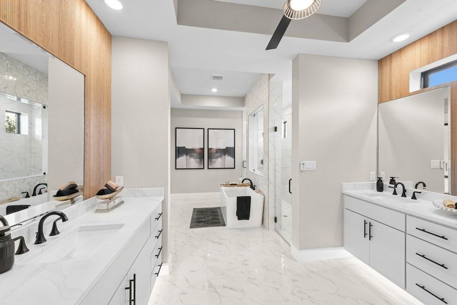 Representative furnished interior of a home built from the Emory by Scott Felder Homes in Leander Estates, Leander (Image 35).