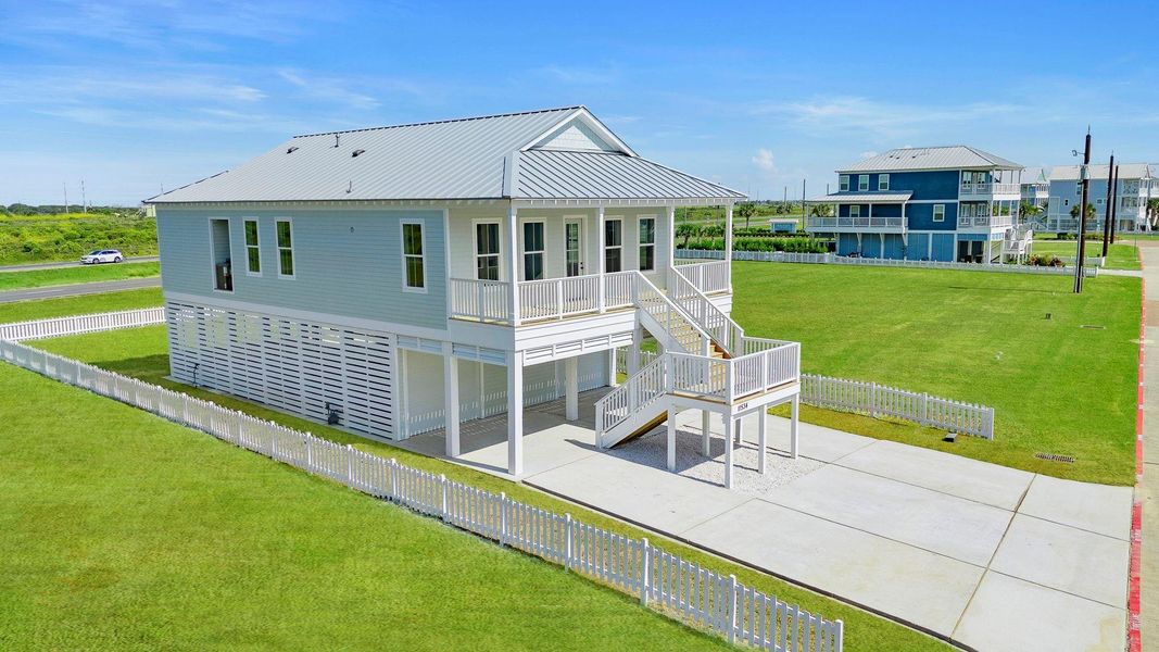 Exterior details and patio area of a home in , Galveston (Image 2). Exterior details and patio area of a home in , Galveston (Image 2).