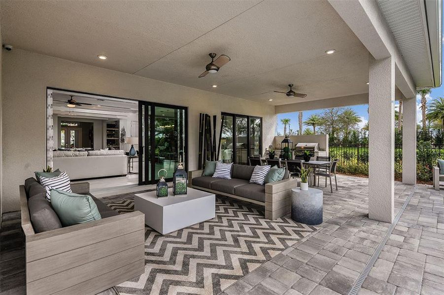 Exterior details and patio area of a home in Cresswind Lakewood Ranch, Lakewood Ranch (Image 23).