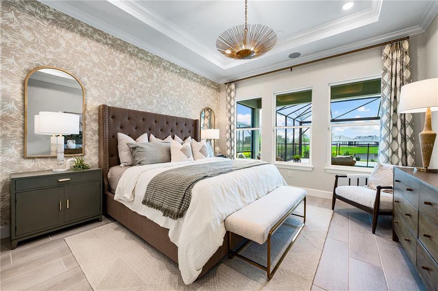 Furnished interior view inside a new home in Esplanade at Skye Ranch, Sarasota (Image 28).