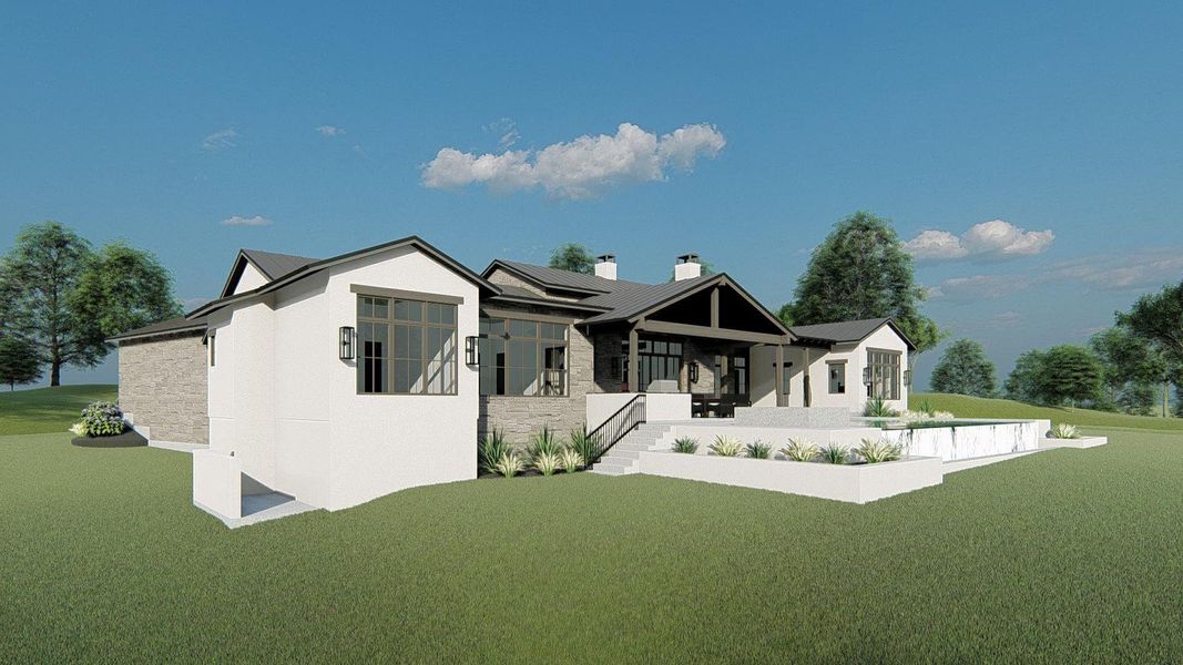 Front exterior of a new home in , Dripping Springs, TX, highlighting curb appeal (Image 4).