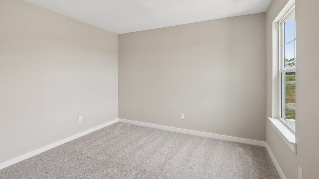 Bedroom with walk-in closet and window