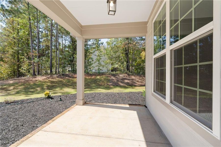 Exterior details and patio area of a home in , Gray (Image 4).