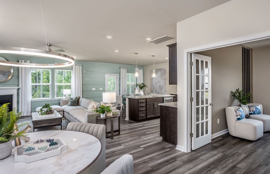 Furnished interior view inside a new home in Exchange at 401, Raleigh (Image 17).