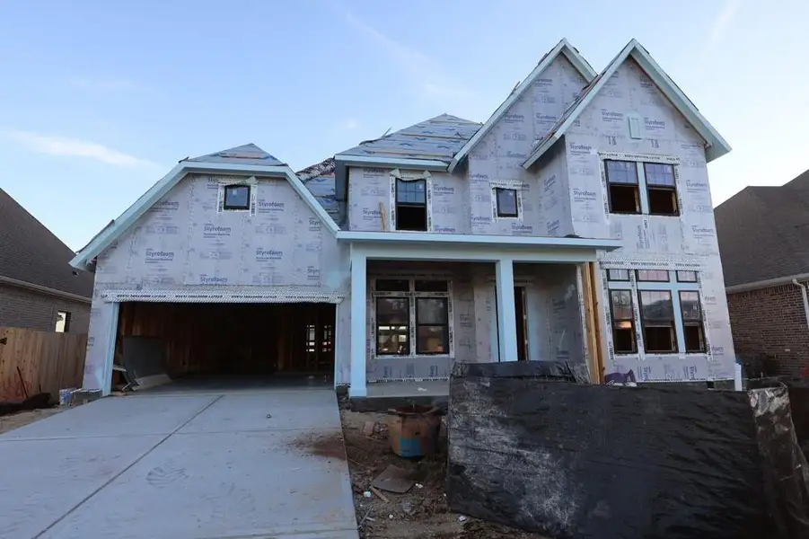 In-progress construction of a new home in The Meadows at Imperial Oaks, Conroe, TX (Image 10).