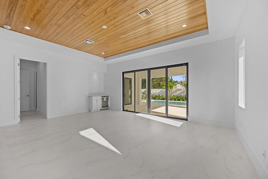Living Room with view of pool