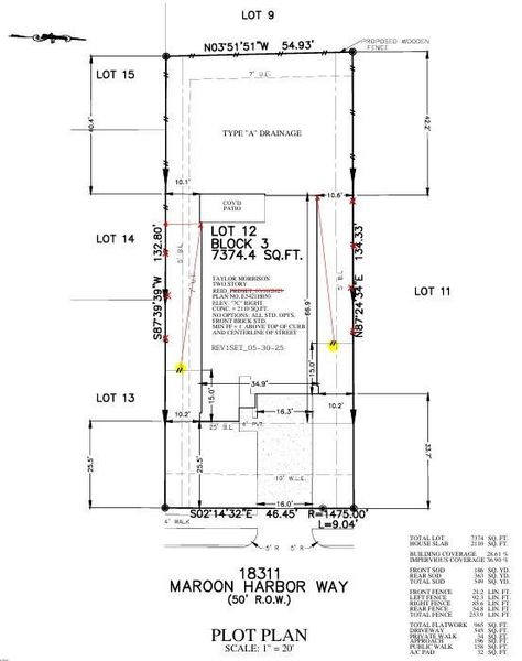 18311 Maroon Harbor Way Preliminary Plot Plan