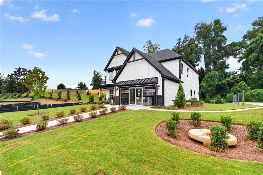 Front exterior of a new home in Arbor West, Dawsonville, GA, highlighting curb appeal (Image 29).