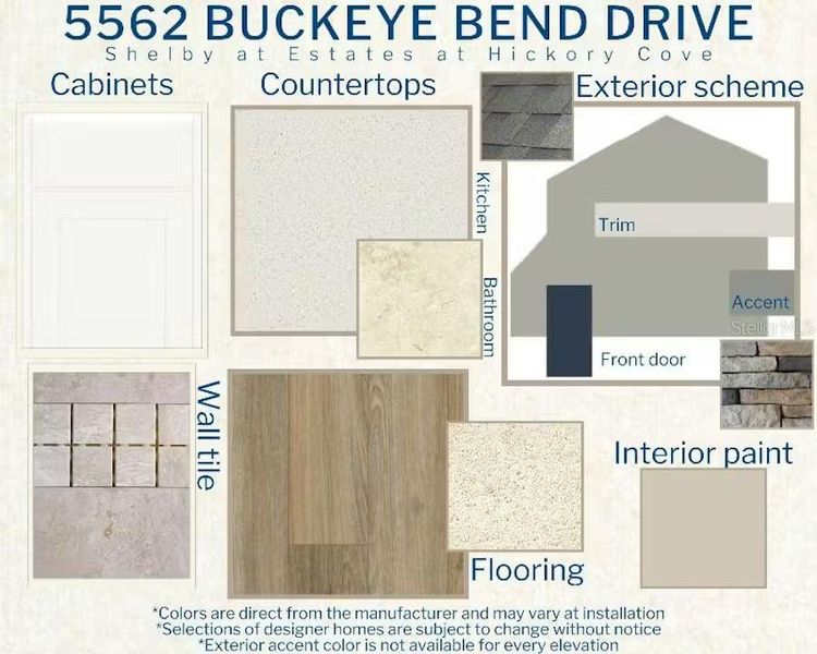 Sample of building materials used in homes in Estates at Hickory Cove - Single-Family Homes, St. Cloud (Image 3).