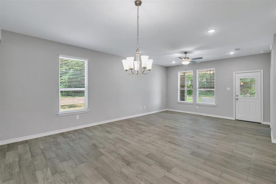 Dining and living area.