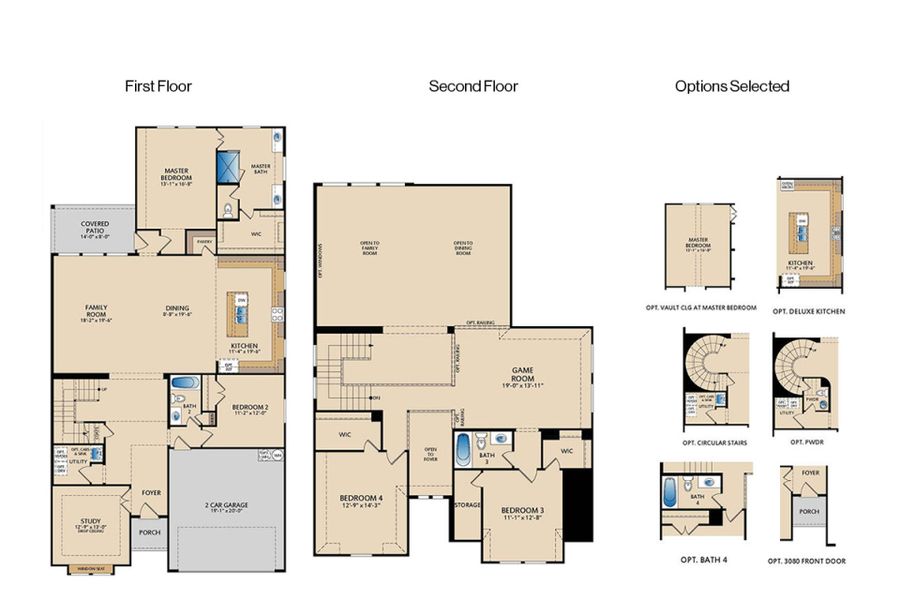 2D floor plan layout of this home in Timberbrook, Justin, TX (Image 4).