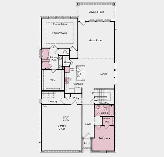 Structural options added include: gourmet kitchen, 12" pop-up ceiling at owners suite, slide in tub at primary bath, downstairs bedroom and bath.