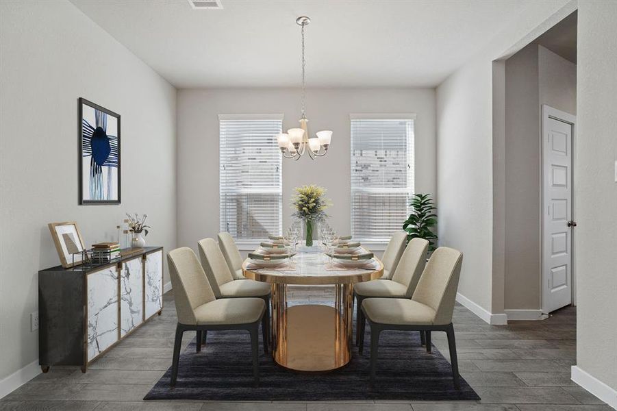 Step into your formal dining room, filled with natural light and offering easy access to the kitchen. This elegant space is perfect for hosting and entertaining guests.