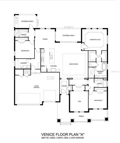 2D floor plan layout of this home in Southern Hills Plantation, Brooksville, FL (Image 5).