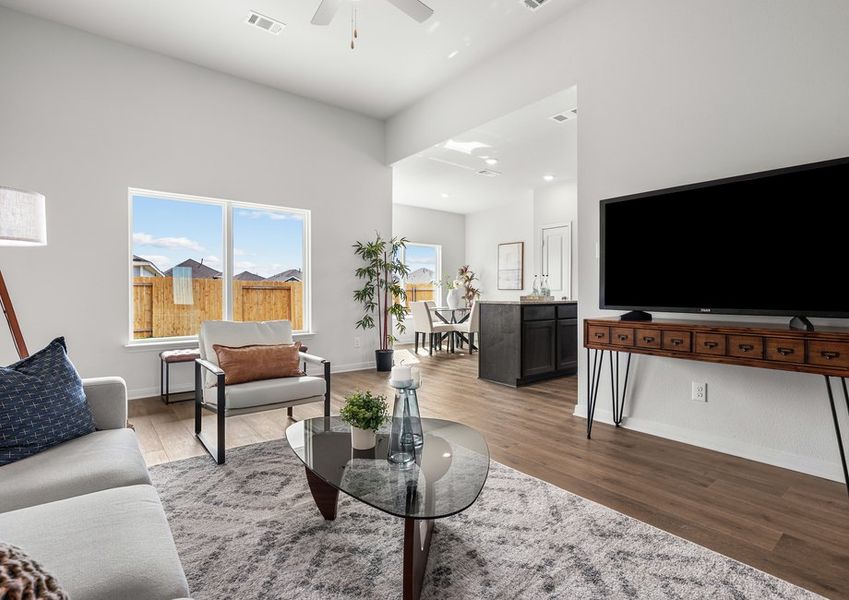 The living room has windows that let in great, natural light. The living room has windows that let in great, natural light.