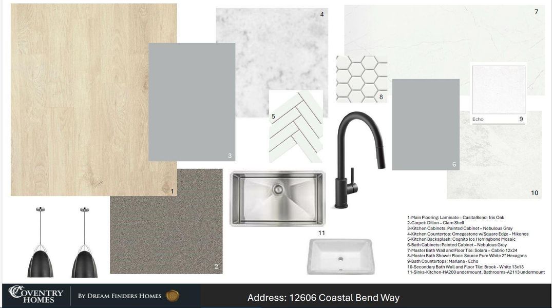 Sample of building materials used in homes in Bridgeland, Cypress (Image 3).