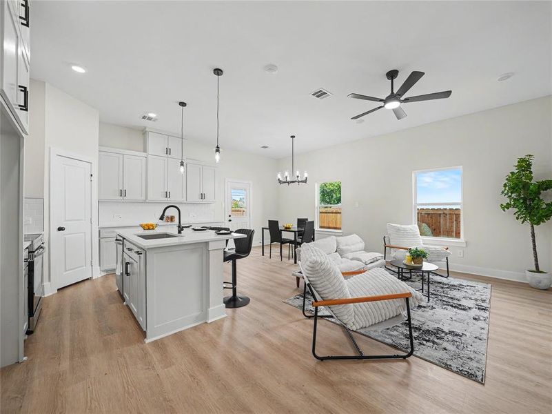 Furnished interior view inside a new home in , Fort Worth (Image 6). Furnished interior view inside a new home in , Fort Worth (Image 6).