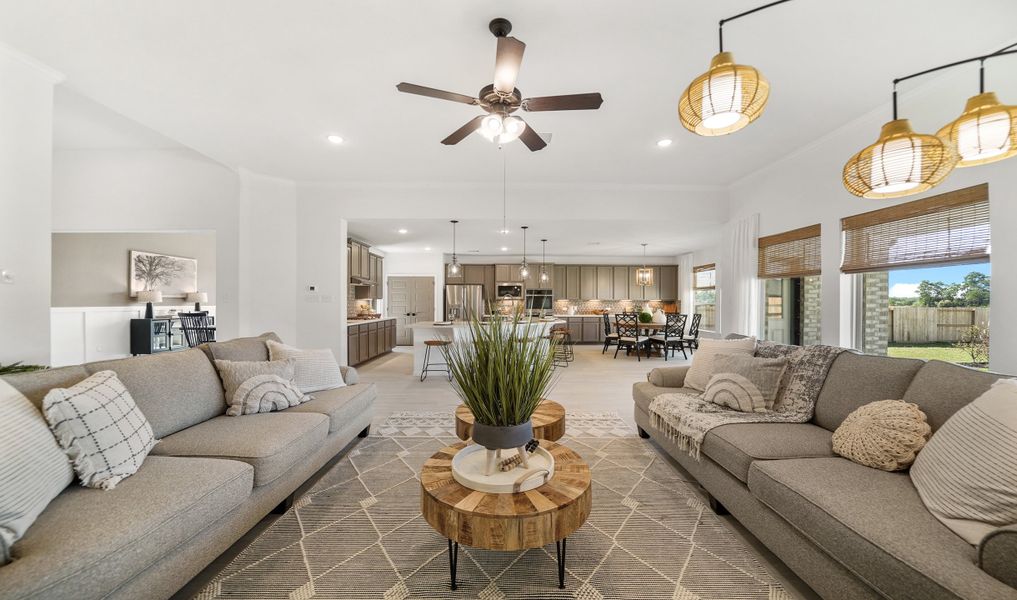 Great room overlooking kitchen