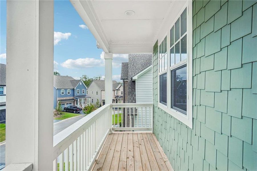 Exterior details and patio area of a home in East Harbor II at Chestatee, Dawsonville (Image 21).