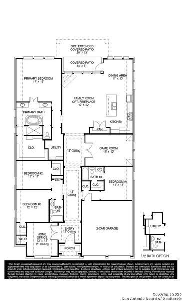 2D floor plan layout of this home in Cibolo Valley Heights 65', Cibolo, TX (Image 3).