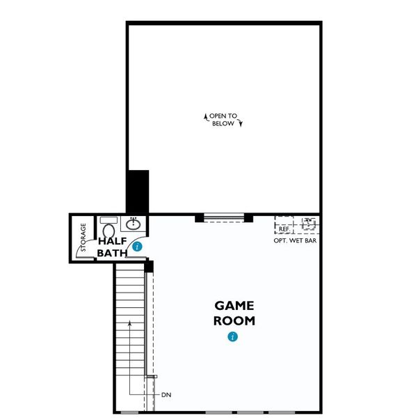 2D floor plan layout for the 6020 by Shea Homes in Sienna 70', Missouri City, TX (Image 4).