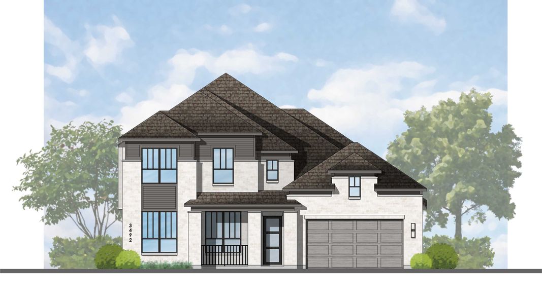 Representative rendering of the exterior for the Foxleigh Plan by Highland Homes (Image 5).