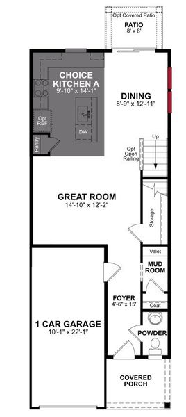 2D floor plan layout of this home in Townes on Leesville, Durham, NC (Image 3).