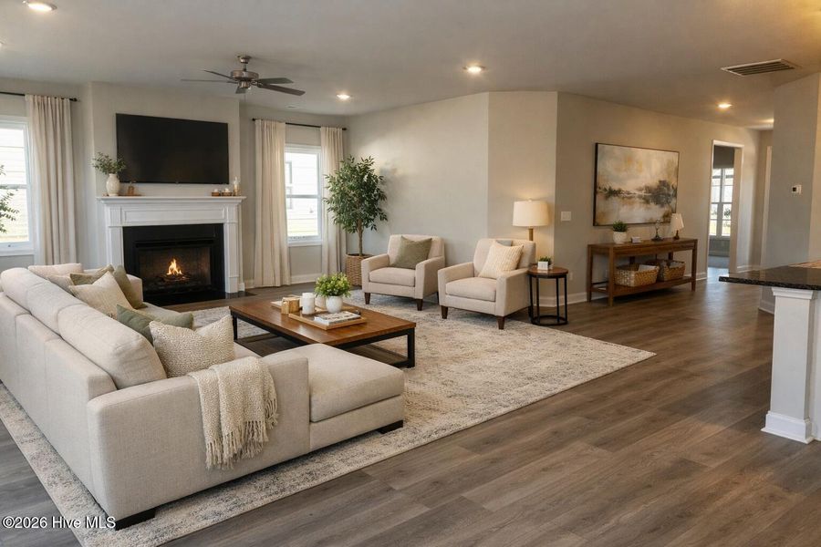 Furnished interior view inside a new home in Wood Creek Landing, Leland (Image 4).