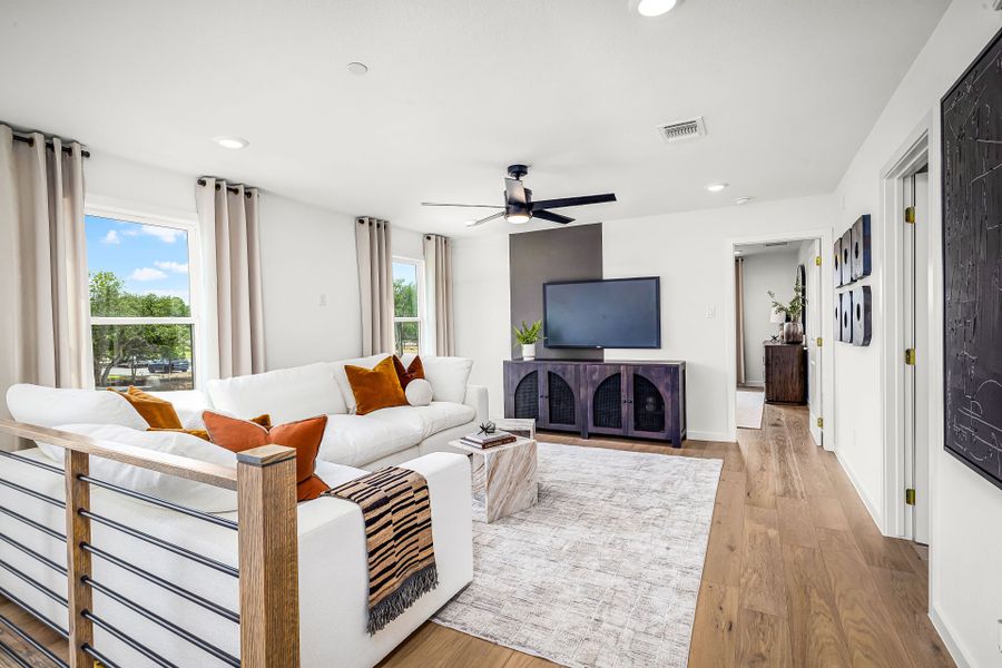 Representative furnished interior of a home built from the Asherton by Pulte Homes in Monarch on Main, Round Rock (Image 22). Representative furnished interior of a home built from the Asherton by Pulte Homes in Monarch on Main, Round Rock (Image 22).