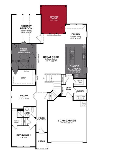 2D floor plan layout of this home in Venado Crossing, Cibolo, TX (Image 1).