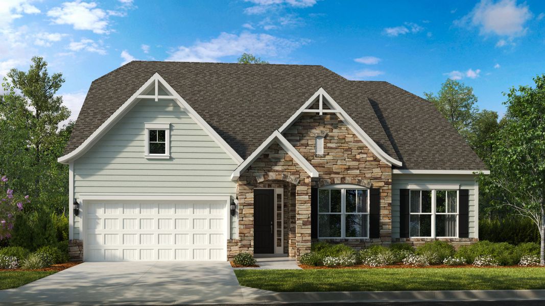 Representative exterior photo of a completed home built from the Carlyle by Taylor Morrison in Estates at Sugar Creek, Indian Land, SC (Image 14).